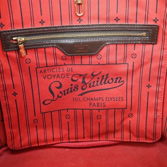 LOUIS VUITTON Neverfull MM Shoulder Bag Damier Ebene Leather - Picture 10 of 15